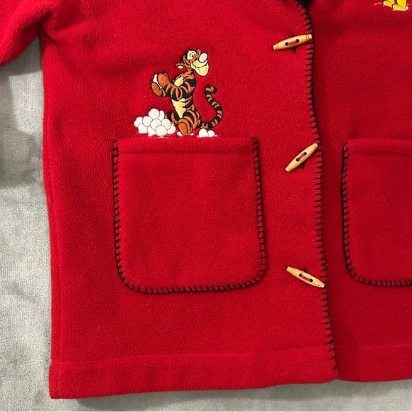 Vintage Disney Pooh & tiger fleece toggle button jacket - Picture 2 of 12